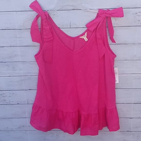 WOMEN'S PLUS SIZE Knit Tank Top Shirt with Shoulder Ties Size OX - Picture 6 of 9